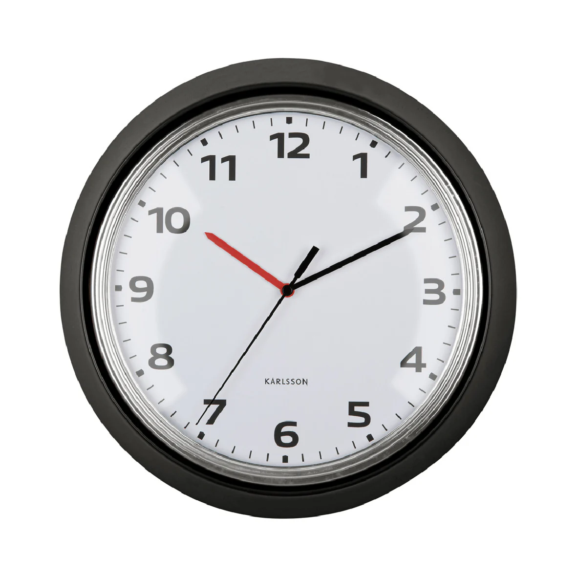 Wall Clock Modern Retro Black