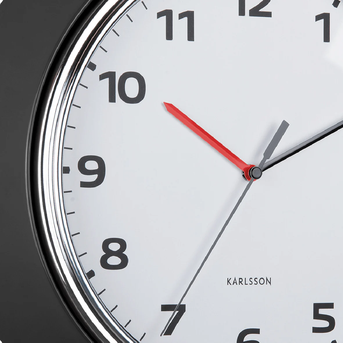 Wall Clock Modern Retro Black - Image 4