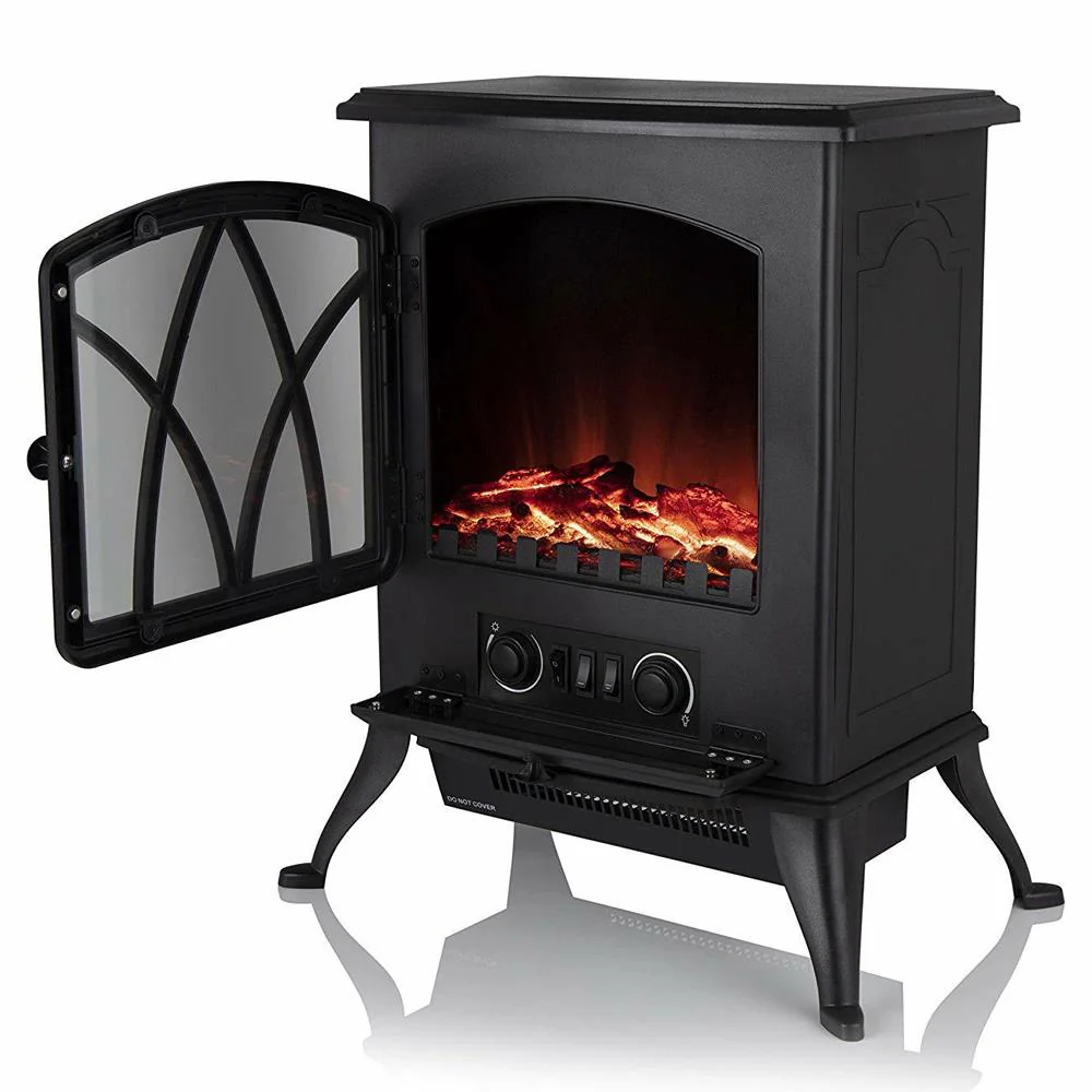 Warmlite 2Kw Electric Stove Heater Led Log Flame Effect - Black - Image 5