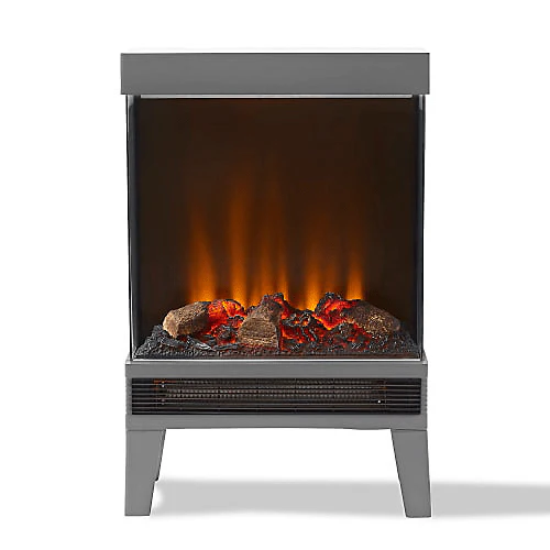 Warmlite Perth 1.3KW Panoramic Electric Log Fire Effect Stove Grey