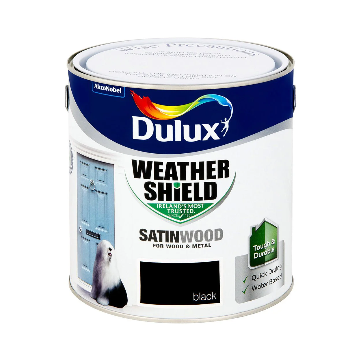 Weathershield Ext Satinwood Satin Black 2.5L Dulux - Image 2