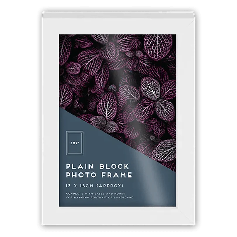 White Block Photo Frame 5" x 7"