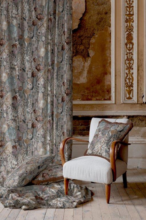 Wildflowers 66"x 90" Lined Eyelet Curtains Mist - Image 2